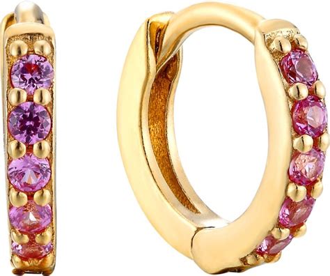 Seol Gold Ct Gold Vermeil Tiny Amethyst Cz Hoop Earrings Shopstyle