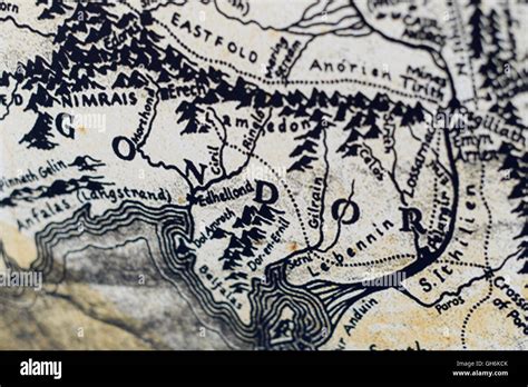 Map of Gondor from The Lord of the Rings Stock Photo - Alamy