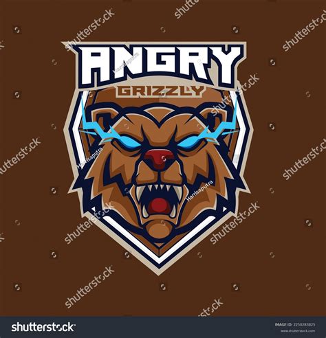 Vector Grizzly Bear Mascot Logo Template Stock Vector (Royalty Free ...