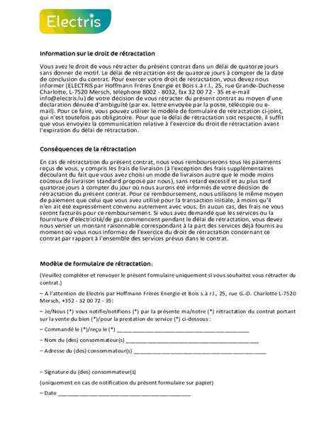 Fillable Online Droit De Rtractation Sample Clauses Law Insider Fax