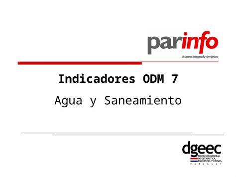 Ppt Indicadores Odm Agua Y Saneamiento Marco Institucional Agua Y