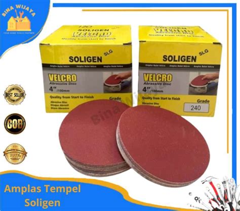 Jual Amplas Bulat 4 Inch Velcro SOLIGEN Amplas Tempel Sanding SOLIGEN