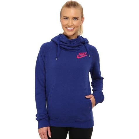 Nike Rally Funnel Neck Hoodie Womens Sweatshirt Blue Hoodies Womens Funnel Neck Hoodie