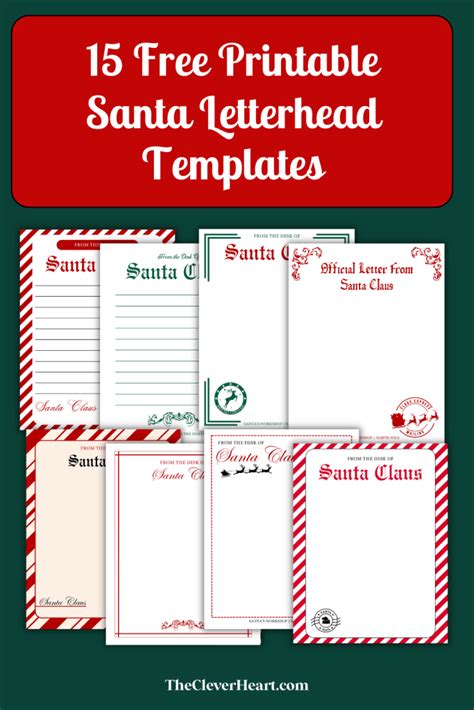 Free Printable Santa Claus Letterhead Templates The Clever Heart