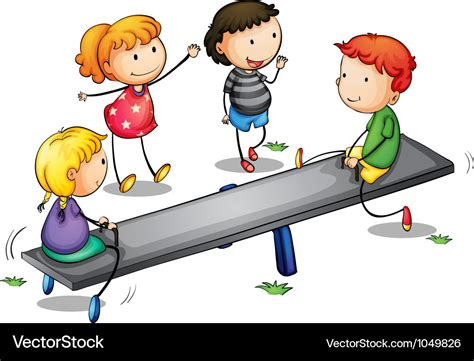 Seesaw kids Royalty Free Vector Image - VectorStock