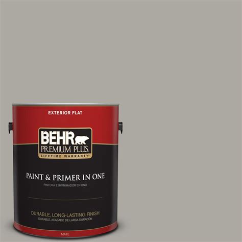 Behr Premium Plus 1 Gal N360 3 Still Gray Flat Exterior Paint 440001