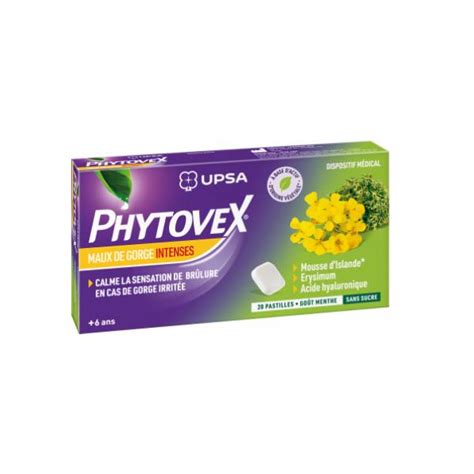 UPSA Phytovex Maux De Gorge Intenses 20 Pastilles Parapharmacie