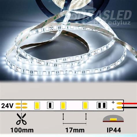 Tira Led V W Smd Ip Siliconada Luz Blanca K Longtitud