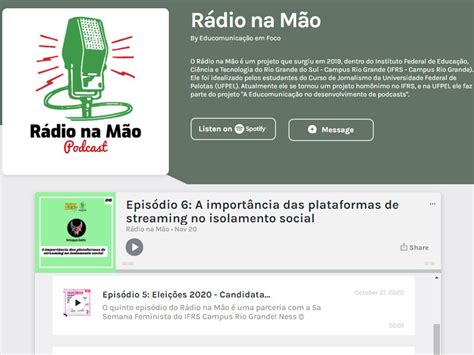 Projeto Educomunicativo Promove Oficinas De Podcasts Para Alunos Do Rio