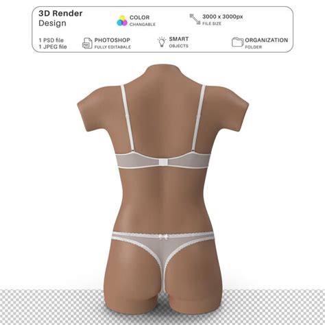 Manequim Feminino Vestindo Lingerie Mockup Modelagem D Arquivo Psd Lingerie Realista PSD Premium