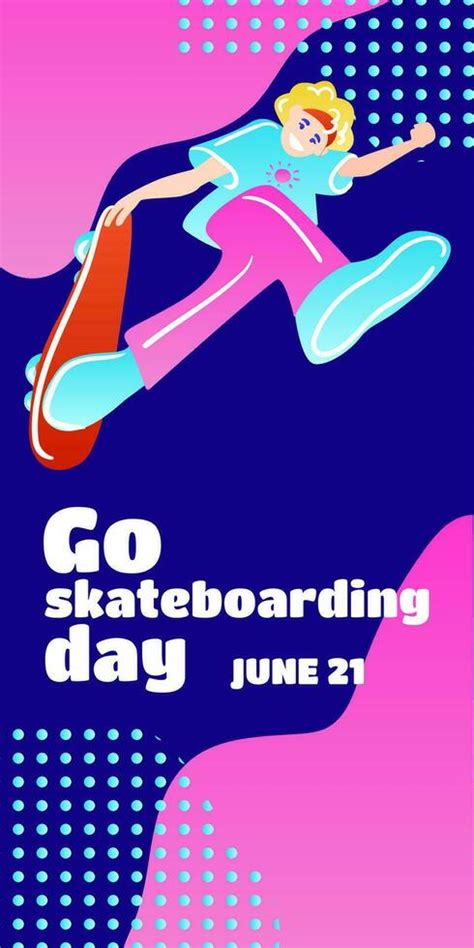 Go Skateboarding Day Poster Design Illustration Vector Illustration