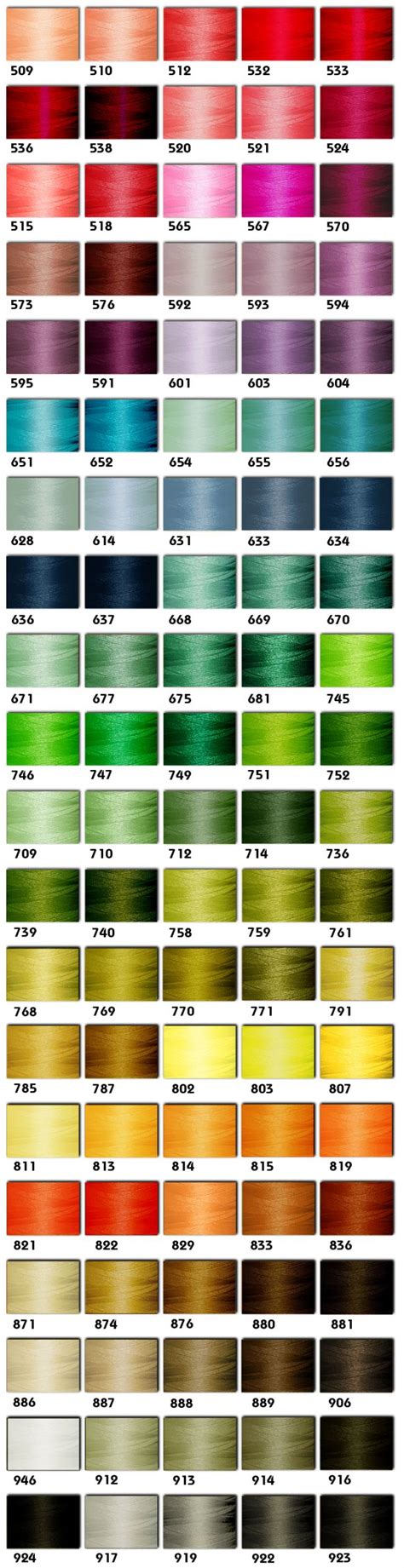 Embroidex Embroidery Thread Color Chart At Tessie Ketterman Blog