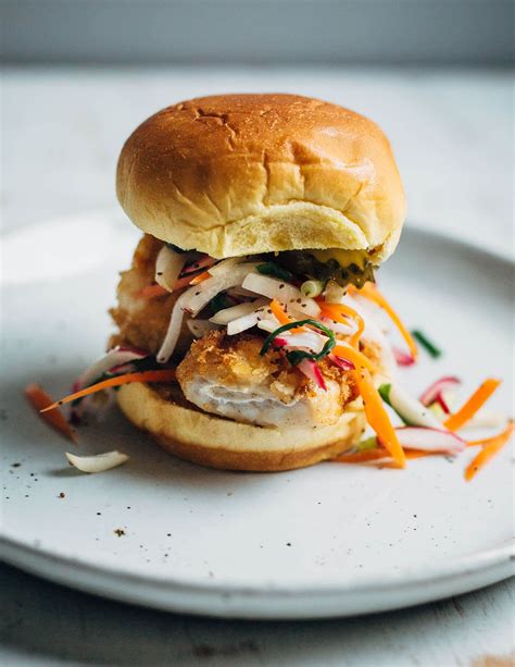 Fried Fish Sandwiches With Hakurei Turnip And Radish Slaw Recipe