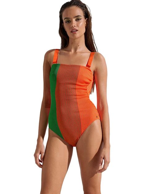 Maillot de bain une pièce bustier sans armatures Malawi Orange