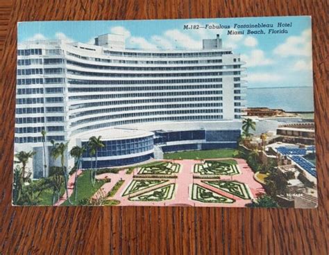 Vintage Postcard Fontainebleau Hotel Miami Beach Florida 1956 Ebay