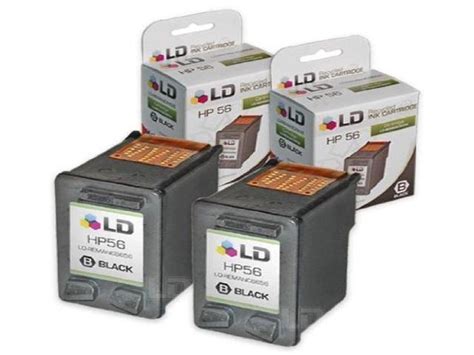 Ld © Remanufactured Replacement Ink Cartridges For Hewlett Packard C6656an Hp 56 Black 2 Pack