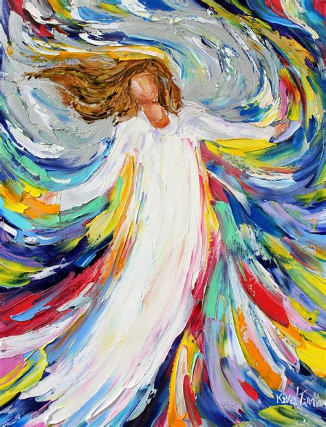 Angel Painting Angels Art Original Oil On Canvas Palette Knife