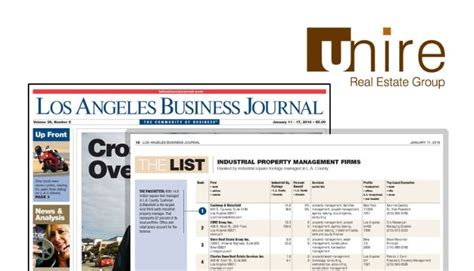 Los Angeles Business Journal Names Unire Group To The List