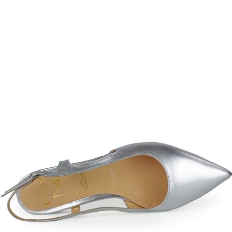 silver flat slingback