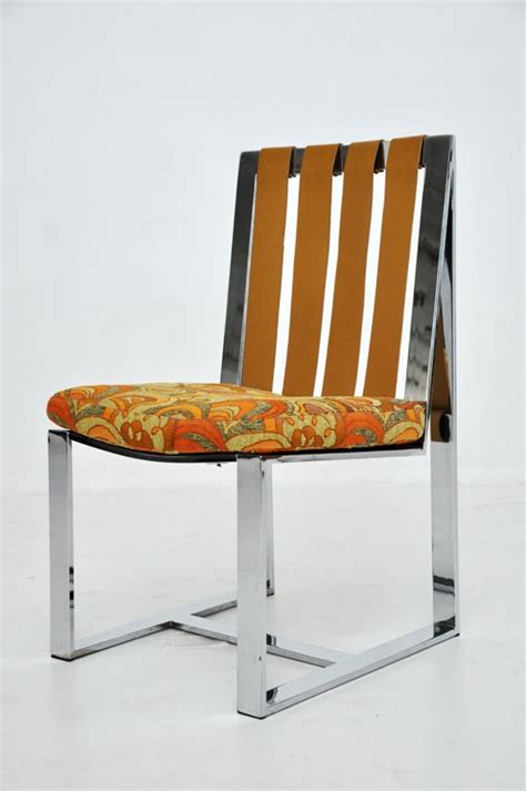 Six Chrome Dining Chairs By Milo Baughman Chair