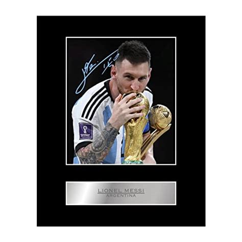 Lionel Messi World Cup Pre Printed Signature Signed Mounted Photo