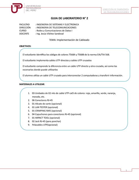 Laboratorio 2 Redes Y Comunicaciones De Datos I Semana DE