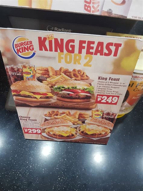 Menu At Burger King Restaurant Manila Taft Ave