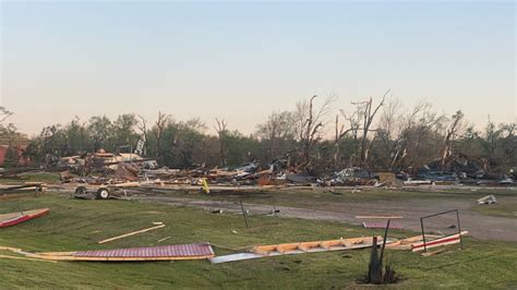 Reported tornado causes damage in Andover, Kansas