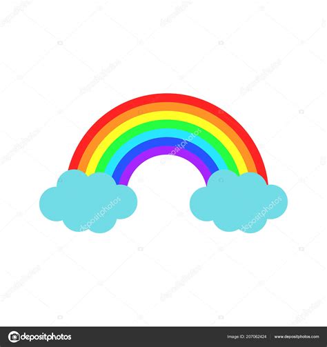 Animated Rainbow With Clouds