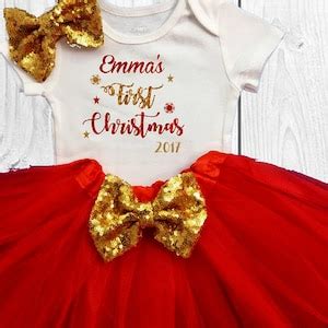 Baby Girl First Christmas Outfit 1st Christmas Outfit Red - Etsy