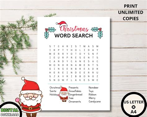 Printable Christmas Word Games Kids Christmas Activities - Etsy