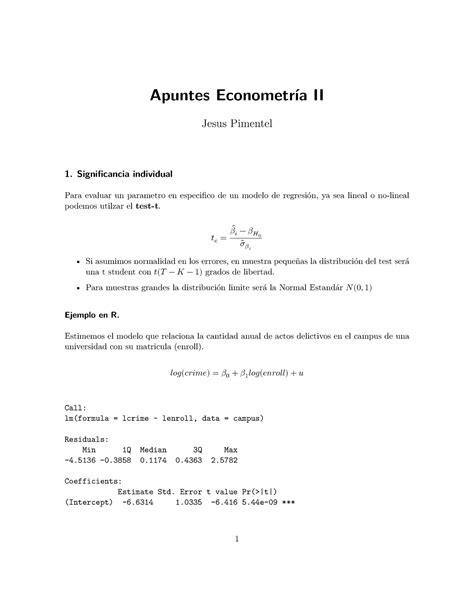 Apuntes EII Apuntes econo2 Apuntes Econometría II Jesus Pimentel 1