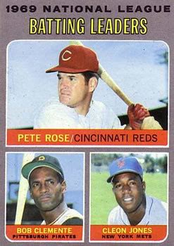 1970 Topps 61 1969 National League Batting Leaders Pete Rose Bob