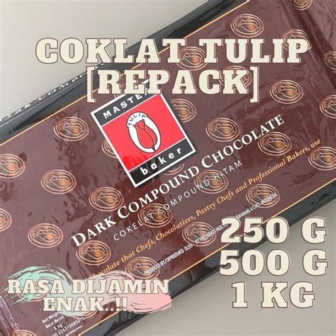 Jual Tulip Dark Compound Repacking Gram Coklat Batang Tulip