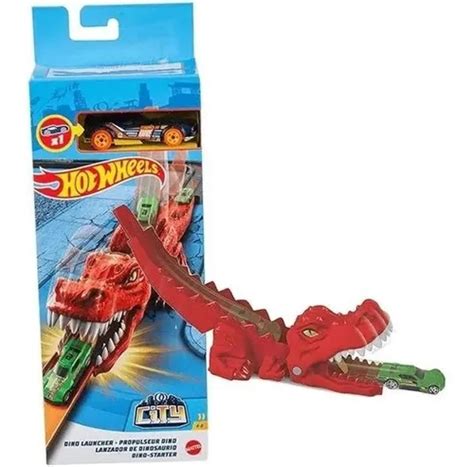 Lanzador T Rex Mattel Gvf De Hot Wheels City Con Forma De Dinosaurio