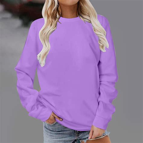 Holiday Deals Poropl Sweatshirt Women Plus Size Long Sleeve Crew Neck Sweatshirt Pullover Tops