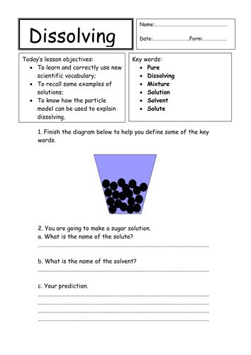 Dissolving Experiment By Kez1985 Teaching Resources Tes