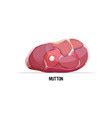 Cartoon Raw Meat Isolated Set On White Background Vector Image