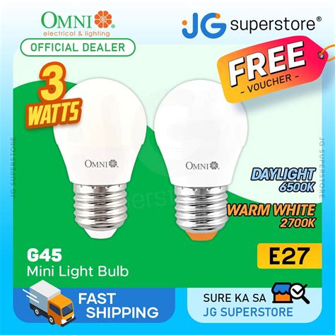 OMNI LED Lite G45 Mini Light Bulb 3W 220V E27 Base With 6500K 2700K CT