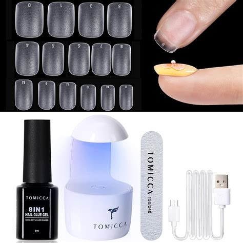 Tomicca Nail Tips And Glue Gel Kit Nail Extension Kit 4 In 1 Nail Glue