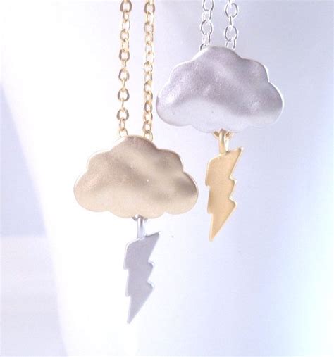 Thunder Storm Necklace Mixed Metal Gold And Silver Rain Etsy