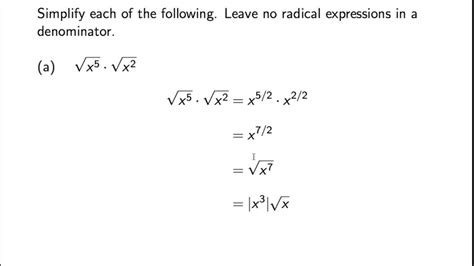 Simplifying Radical Expressions Part 5 YouTube