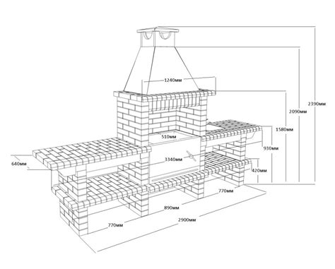 Чертеж мангальной зоны из металла с крышей (71 фото) - красивые ...