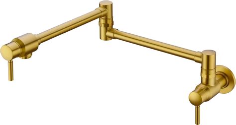 BAGNOLUX Brushed Brass Pot Filler Faucet Traditional Double Handle