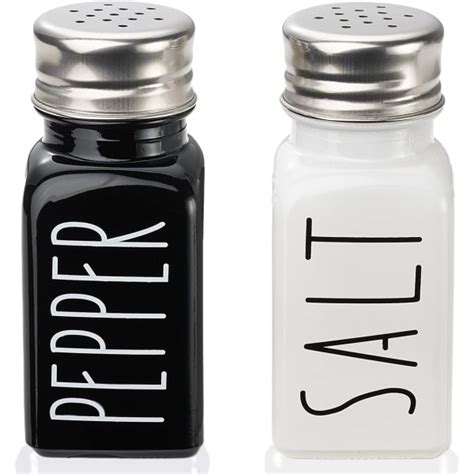 Farmhouse Salt Och Peppar Shakers Set K Ksinredning Glas Salt Och