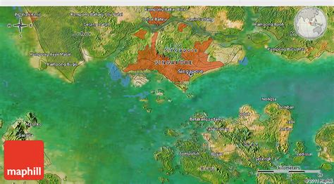 Satellite 3D Map of Singapore