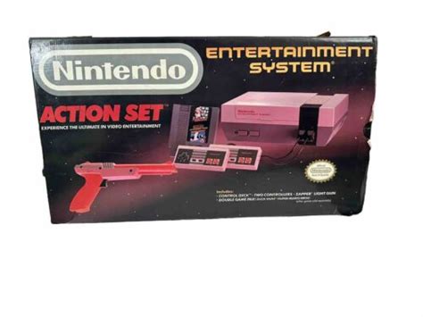 Original Nintendo Nes Action Set Console Complete In Box Cib