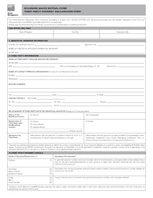 Fillable Online Third Party Payment Declaration Form Fax Email Print