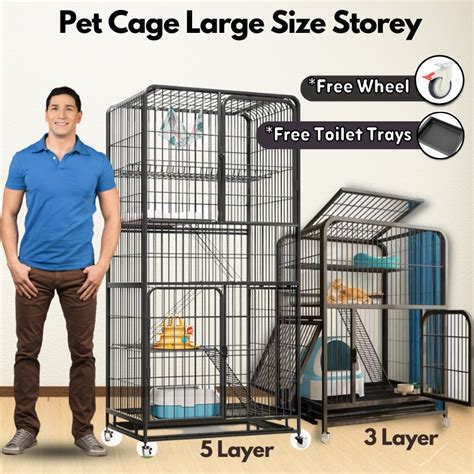 5 Layer Big Cat Cage Large Size Triple Storey Sangkar Kucing Besar Free