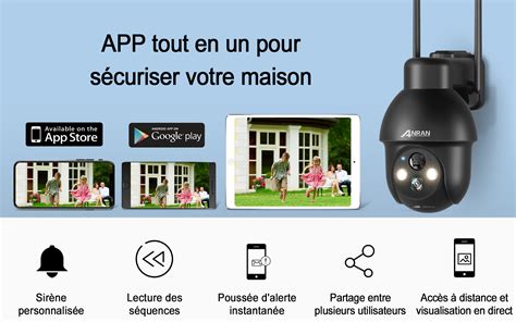 Anran Cam Ra De Surveillance K Hd Mp Panneau Solaire Ext Rieur Sans